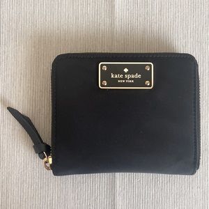 Kate Spade Black Nylon Small Zip Wallet